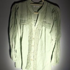 Indigo soul green blouse size small